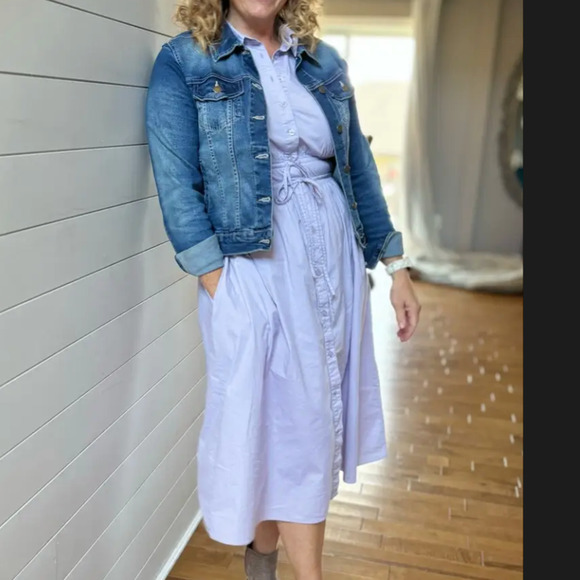 Thakoon Lavender Midi Shirt Dress MEDIUM Sleeveless Cotton Cottage Designer $345 - Picture 9 of 11